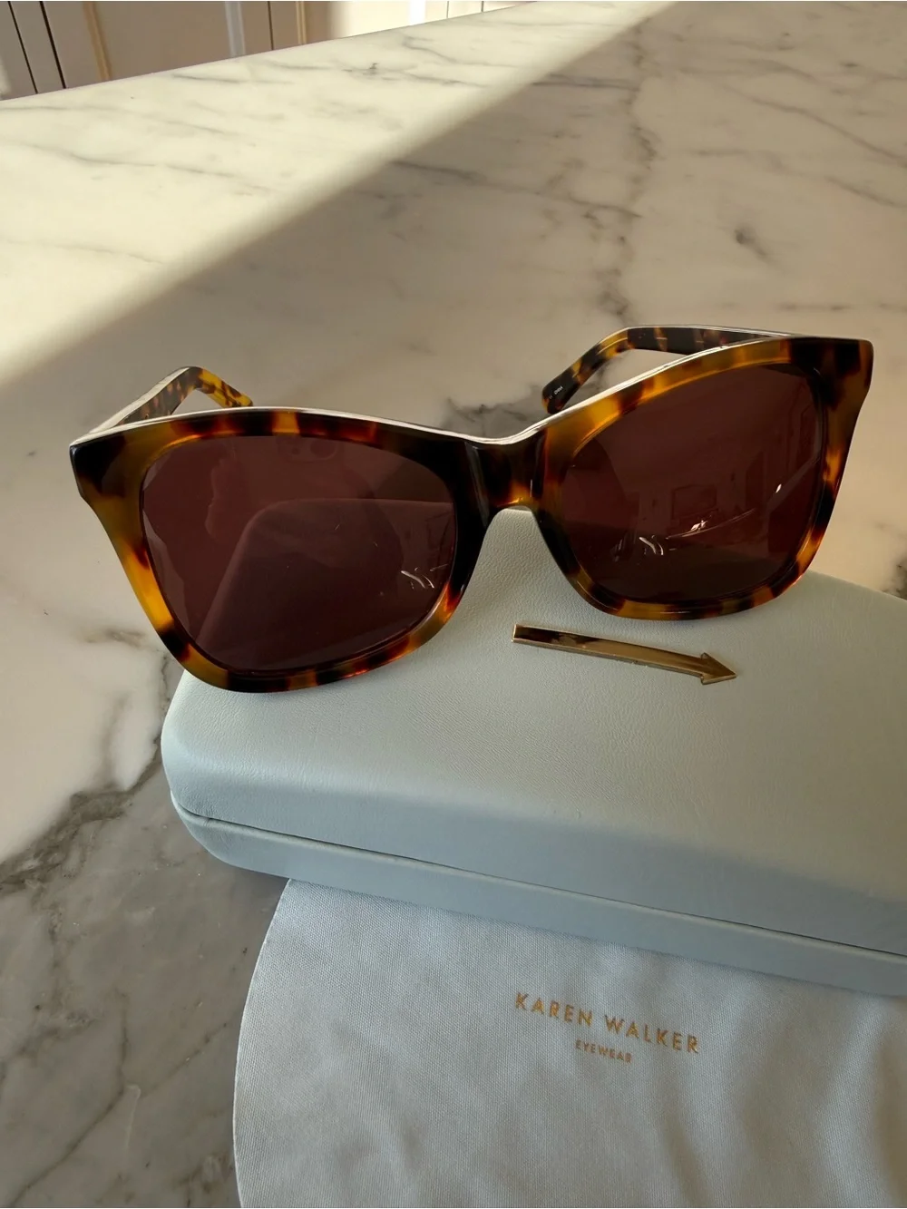 Karen Walker Tortoiseshell Sunglasses with Brown Lenses - perfect day style